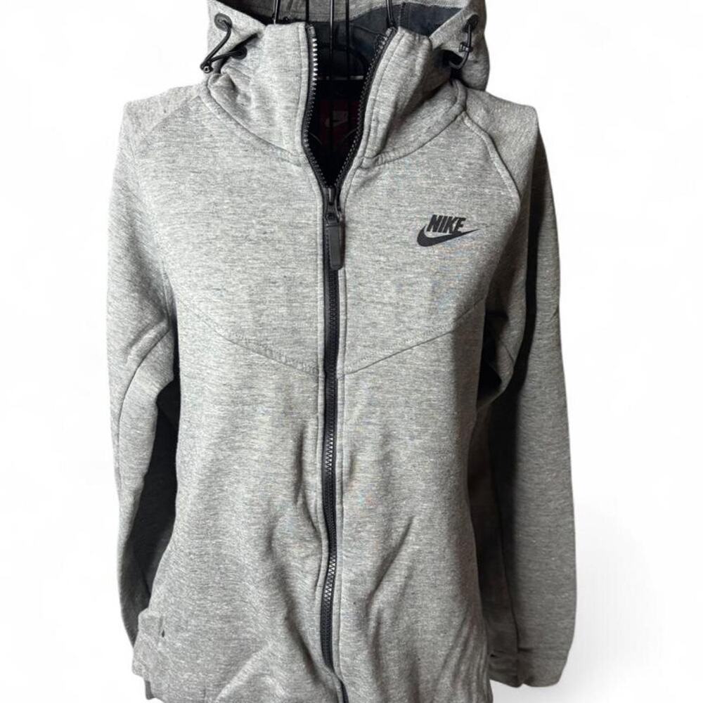 Nike Tech Fleece Full Zip Hoodie Heather Grey High Neck Women's Large L